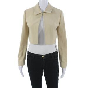 The Open Product Womens Basic Jacket Beige Polyester Blend Long Sleeve Size 1
